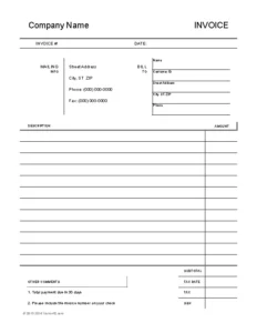 printable blank invoice template example