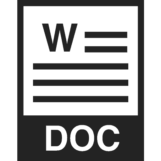 Black and white word document icon